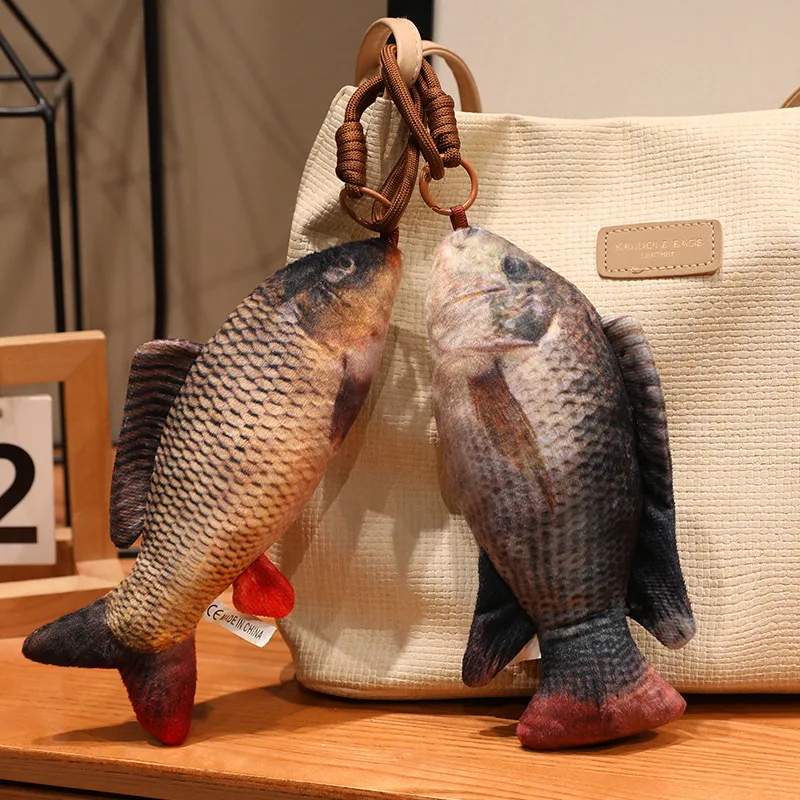 20CM 3D Simulation Fish Plush Toys Mandarin Trout Turbot Tilapia Sea Bass Carp