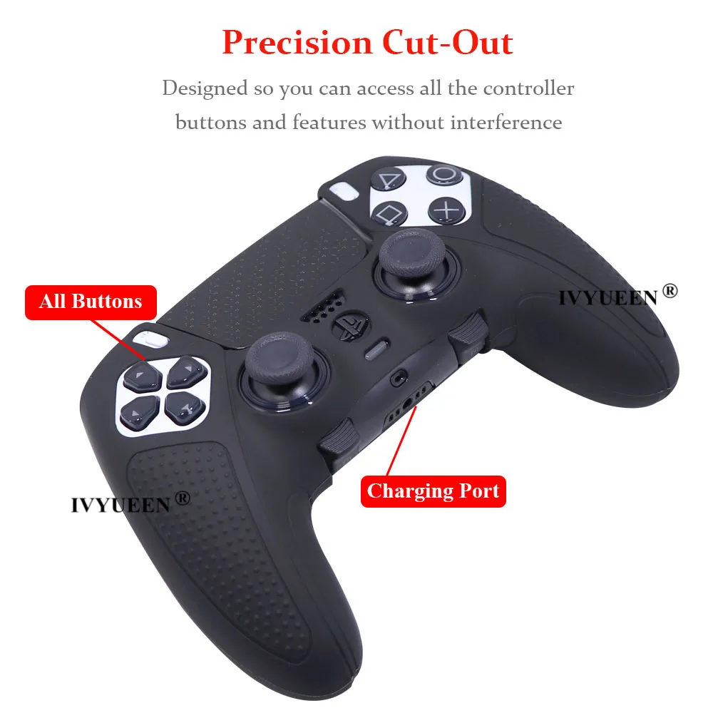 BRHE Funda de silicona antideslizante para PS5 Edge Controller Protector de  goma suave para ps5 Edge controlador inalámbrico con 2 tapas de agarre