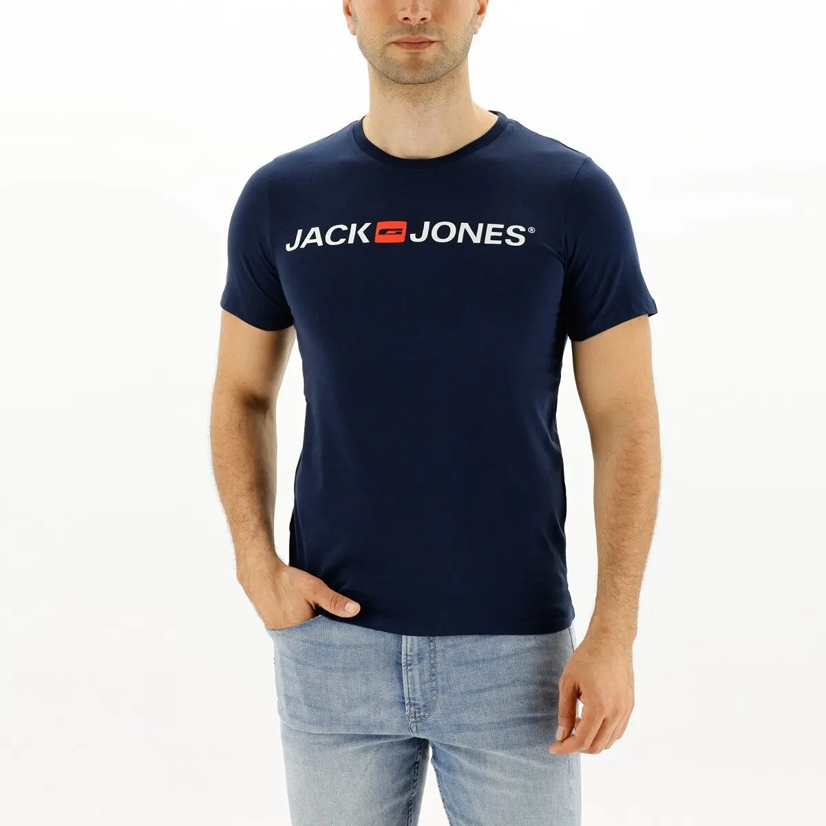 Jack Jones JJECORP LOGO TEE SS CREW Gray Men 'S T Shirt|T-Shirts| -  AliExpress