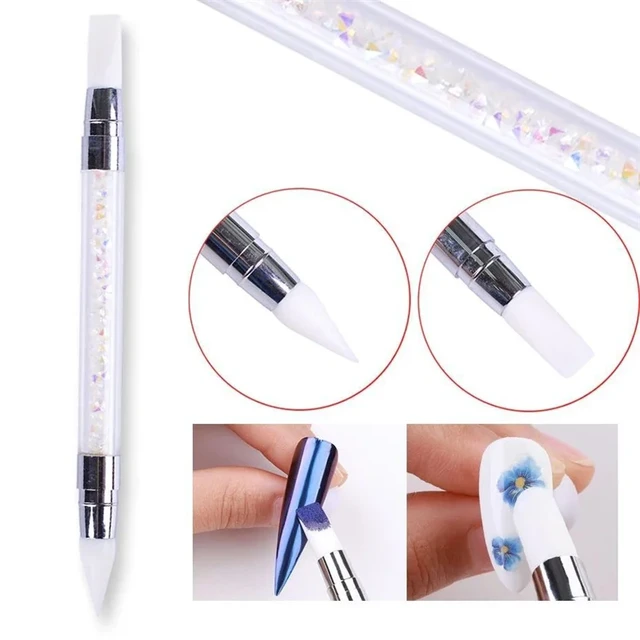 Dual-ended Nail Art Silicone Sculpture Pen 3D Carving Emboss DIY UV Gel  Shaping Manicure Dotting Brush Modeling Nail Art Tools - AliExpress