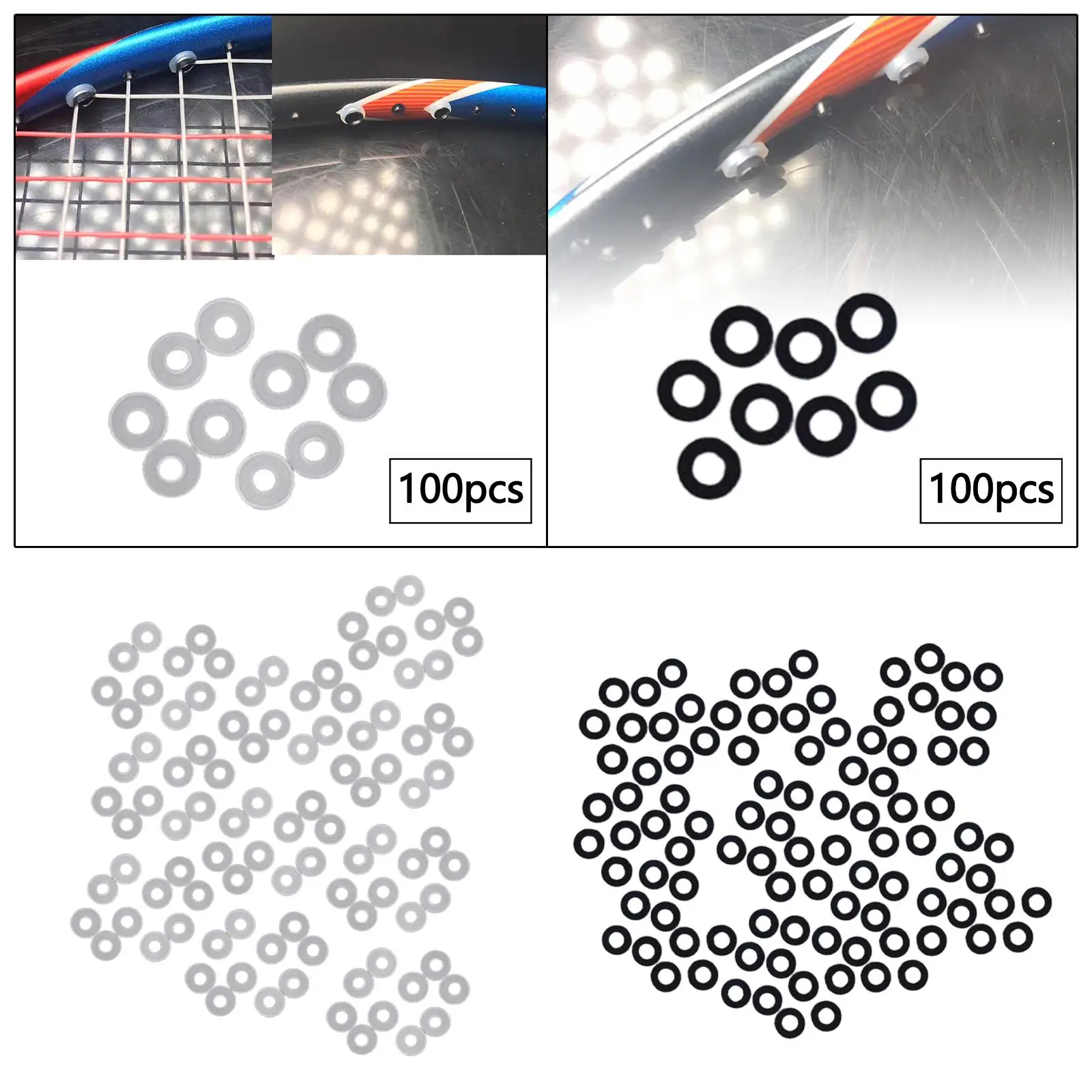 100 Pieces Badminton Racquet Grommets for Double Single String Holes Eyelets