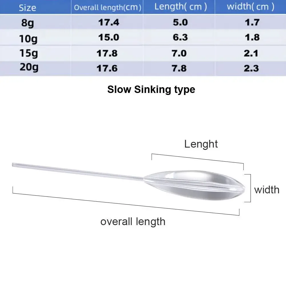 4pcs Fishing Float Bobber Upward Sinking Carp Surface Bombarda Controler Distance 8g/10g/12g/15g/20g