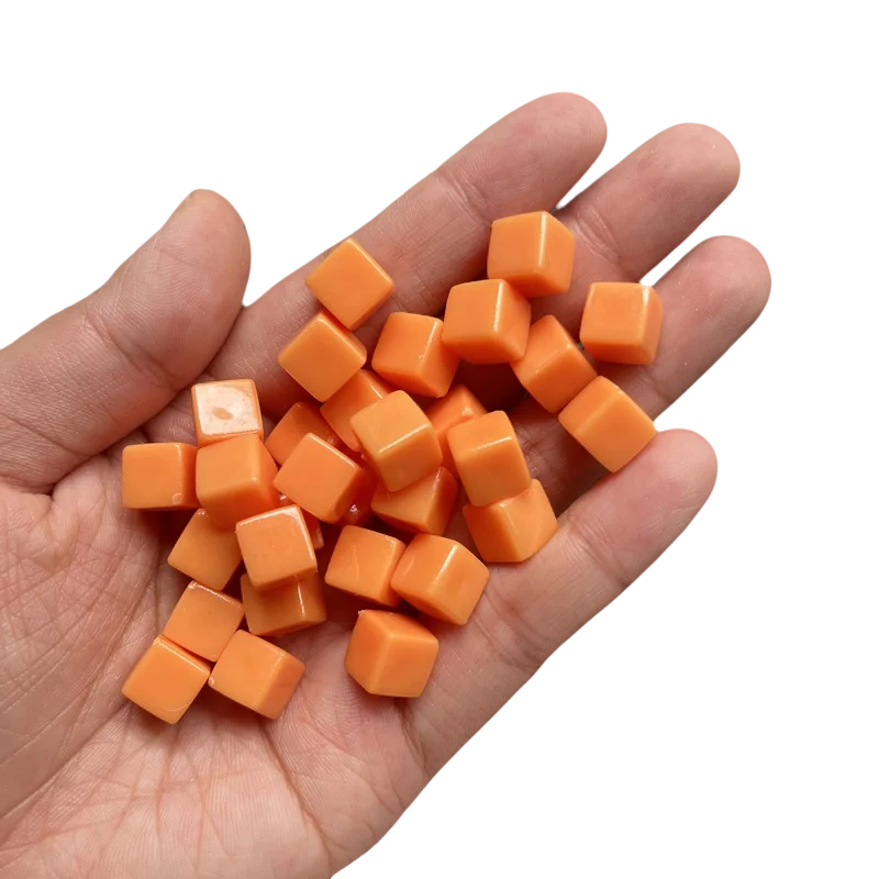 Solid Color Gold and Black Acrylic Dice Set - 50-Piece Blank Square Cubes, 8mm