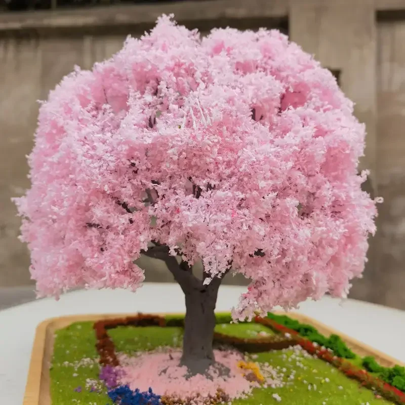 

25cm Cherry Blossom Tree Model High Quality Cherry Blossom Pink Wire Tree Architectural Sand Table Landscaping Decoration