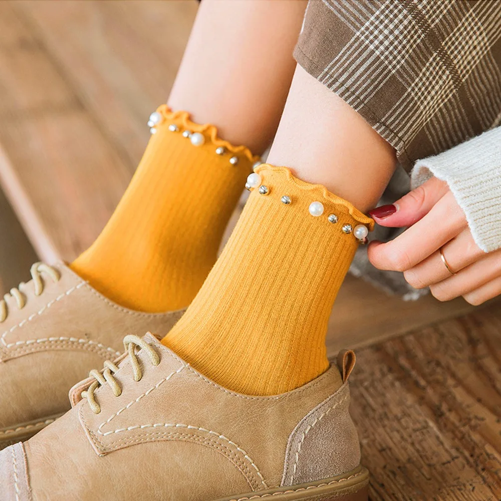 

Теплые зимние хлопковые кружевные кавайные повседневные чулочно-носочные изделия в студенческом стиле носки для девочек в виде грибка носки в Корейском стиле чулочно-носочные изделия средней длины