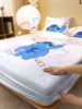 1 cartoon cute Stitch pattern digital printed frosted Fitted Sheet,bedroom printed bed cover,bedding(No pillowcase) 1
