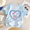 Mymelody Culumi Girls T-Shirt Summer Shirt Changeable Pattern Cinamonroll Children Cartoon Round Neck Casual Tee Tops 3