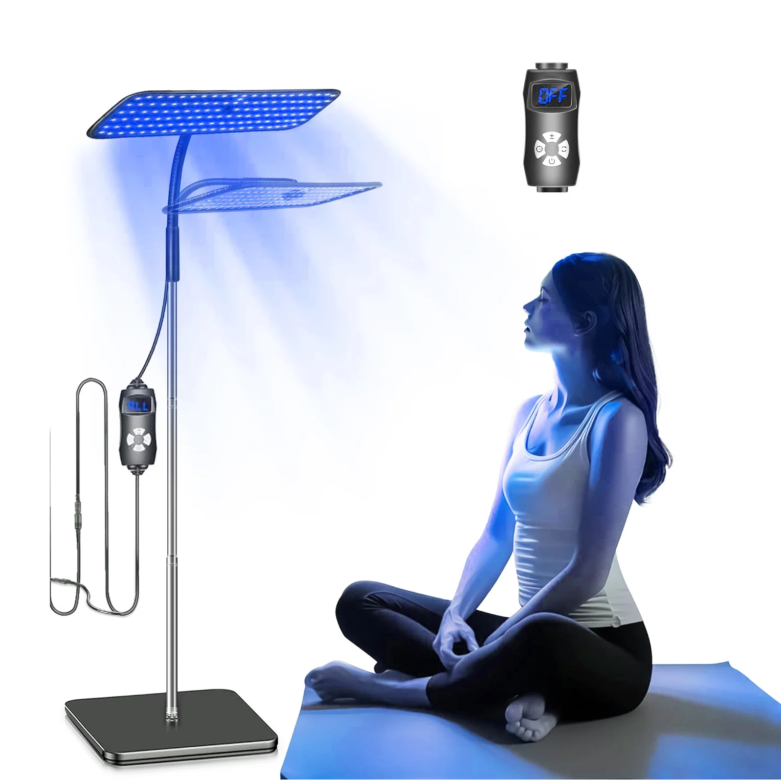 50W Tanning Lamp 460+490nm Wavelength 126LED 48PCS Blue Light Lamp Professional Tanning Face and Body Home Skincare Tools