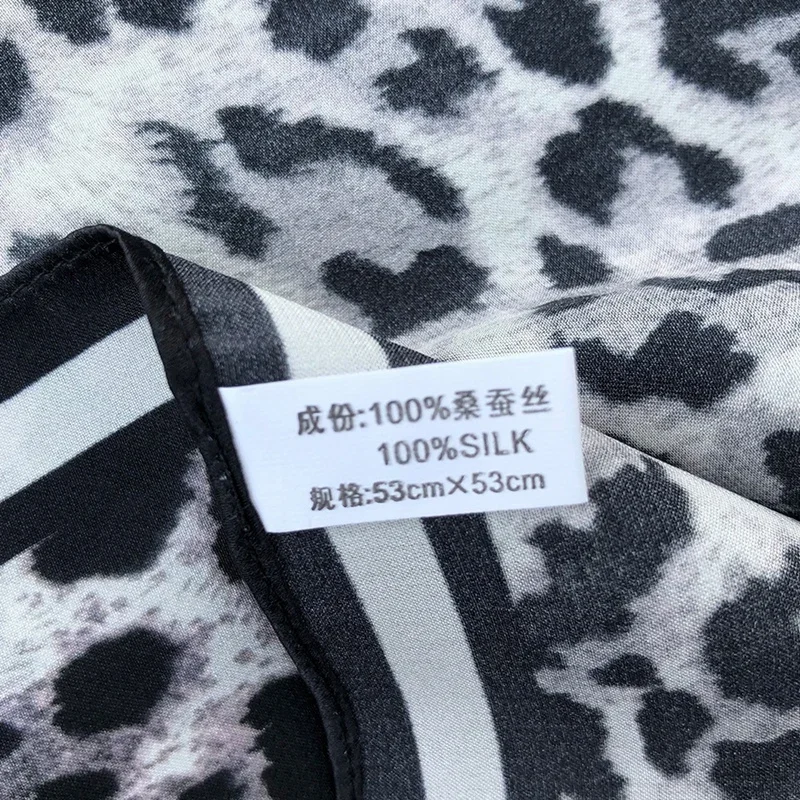 New 100% Real Silk Scarf For Woman Vintage Leopard Head Hair Scarfs Small Square Bandana Femme Office Neckerchief SD0201 5