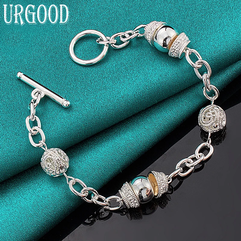 925 Sterling Silver Fashion Jewelry Bead Bracelet For Women Party