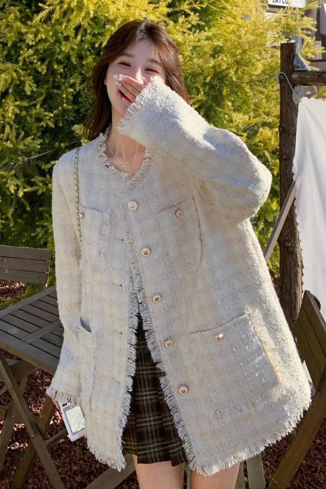 Spring Maternity Woolen Jackets Tassel Hem Long Sleeve O-neck Fashion Pregnant Woman Blazers Sweet Pregnancy Cardigans Coat