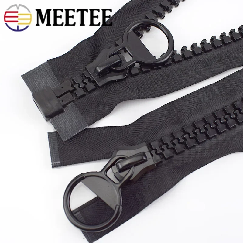 

Сверхбольшая полимерная молния Meetee 20 #60/75/80/100/150/200 см, Черная открытая Автоматическая застежка-молния для куртки, пальто, молнии, Швейные аксессуары