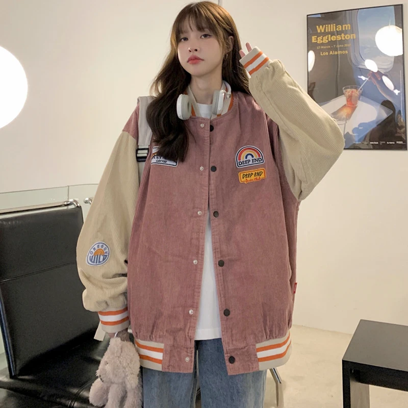 Corduroy Baseball Jacket Women | Corduroy Baseball Jacket
