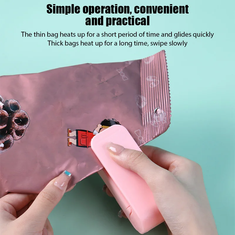Mini Sealer Portable Mini Heat Bag Sealing Machine Food Bag Heat Sealer Handy Sticker Seal for Food Snack Kitchen Gadgets Accessories