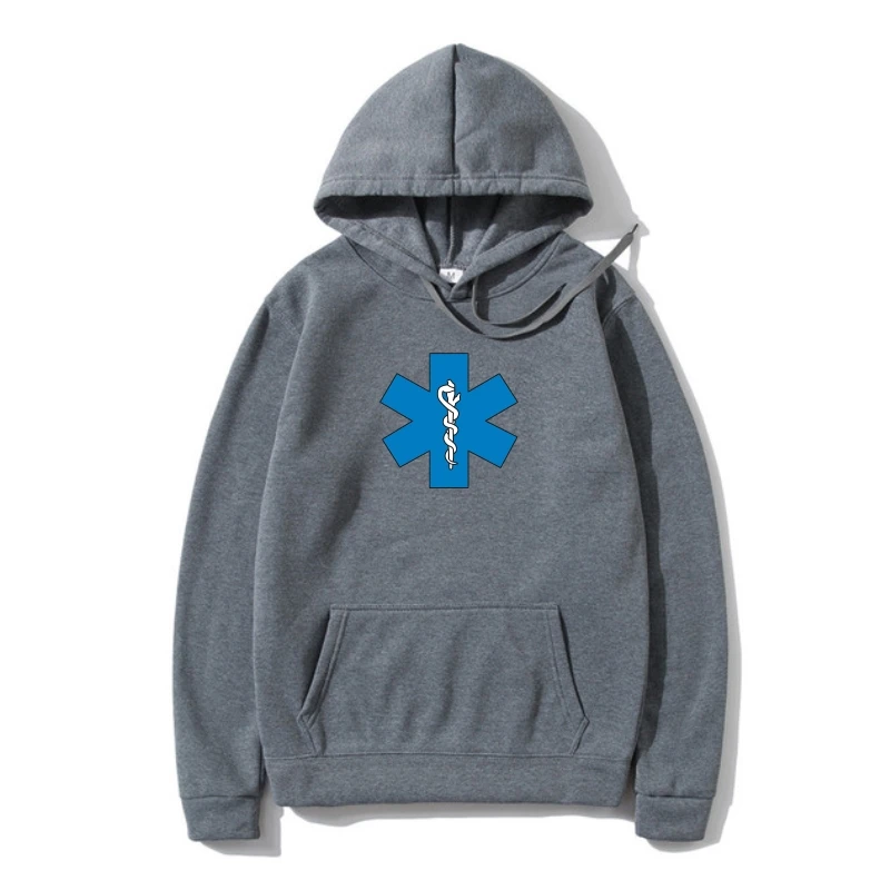 

EMhin Blue Line Nurse Paramedic Emergency Medicalechnician Hoodie 2022 Fashion Solid Color Men Hoodie Sleeveless