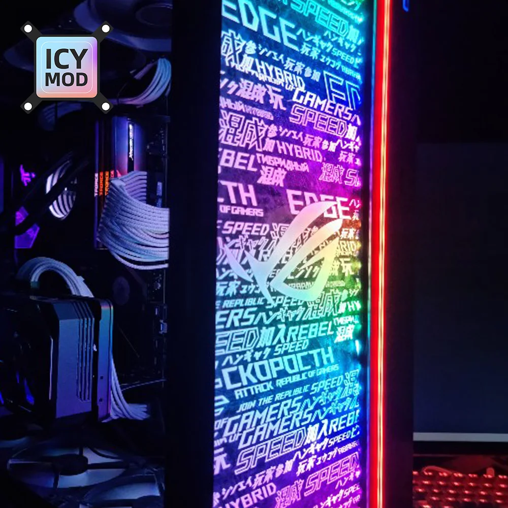 Infinito Painel Rgb Infinito 3d Case pc Placa de Iluminação Personalizado Chassis Decoração Gpu Backplate Faça Você Mesmo Gamers Transpirant Aura Mod - Imagem 5