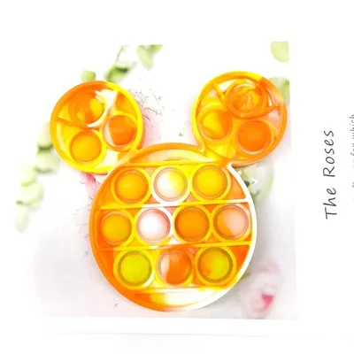 Kawaii Anti stress Relief Mickey Mouse Press Bubble Educational Puzzle Fidgets Toy Kids Toys Soft Squishy Squeeze Push Bubbles squishy mesh ball Squeeze Toys