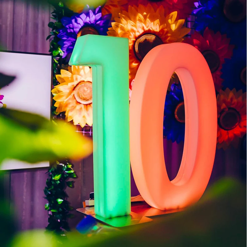 

REAQ Light Up LED Numbers Household Supplies Festive Party DIY Decor Outdoor Remote-Controlled Colorful Lighting Love Lamp Riq-0