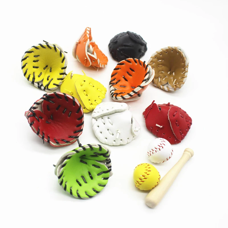 Mini Sports Baseball Bat And Ball Set Miniature Model Doll House Decorative Photography Props