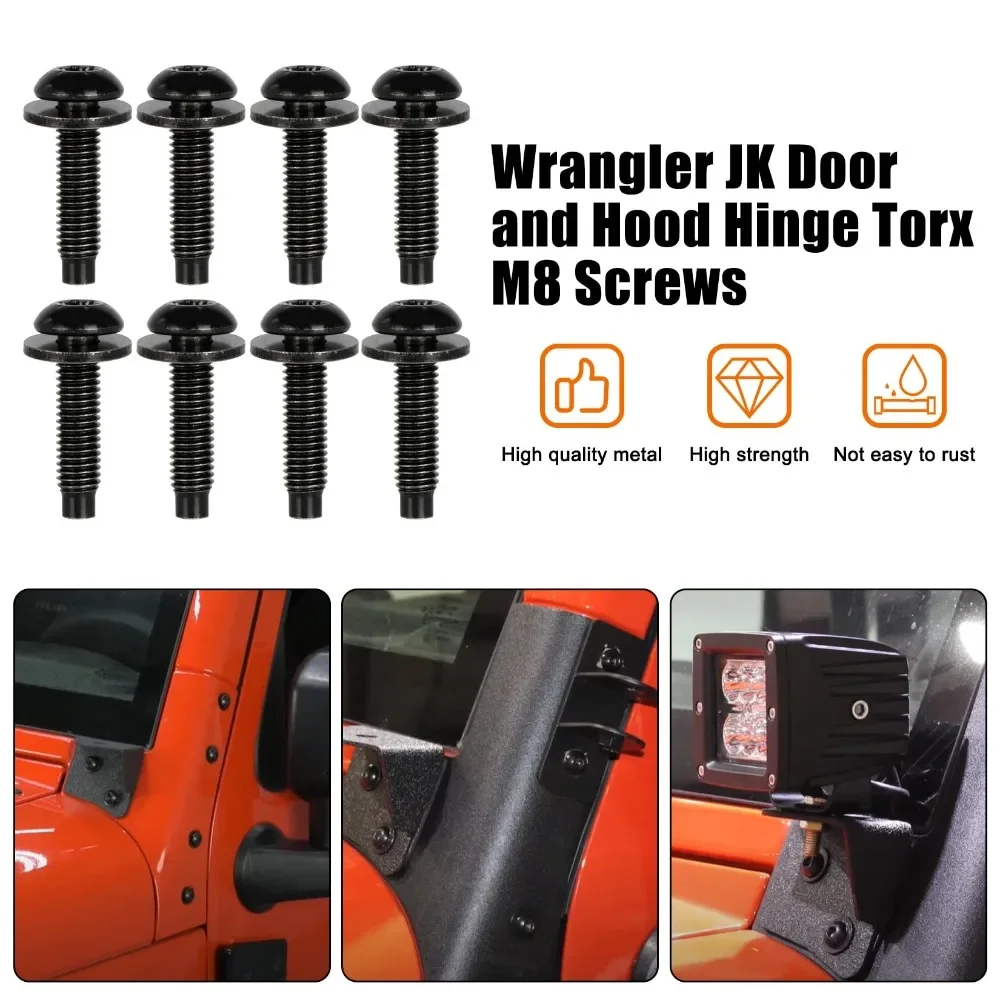 Auto fasteners, car screws for Jeep Wrangler JK 2007- Car Hard Top Torx Screws Bolts Windshield Frame Replacement