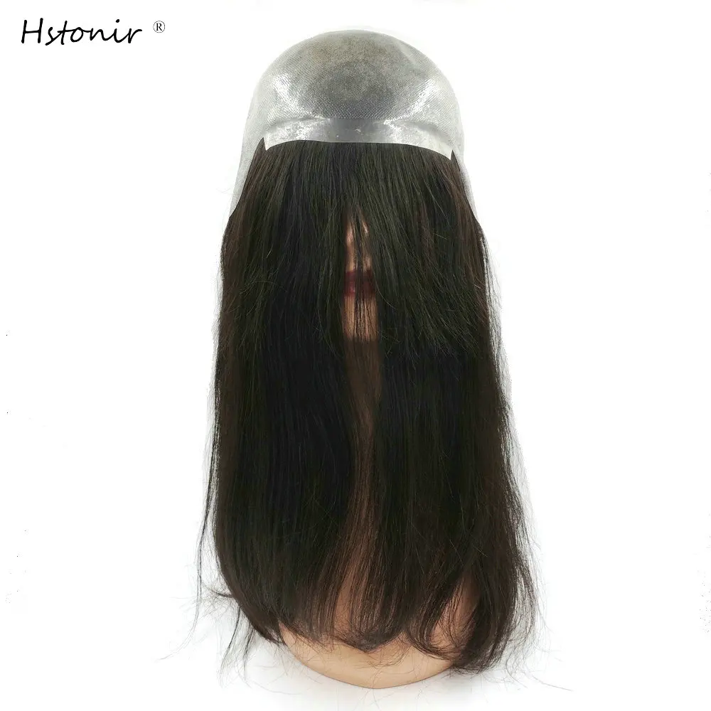 Hstonir 실리콘 풀 Pu 가발, 짧은 인모, 여성 및 남성, Cabelo 액세서리, 실제 머리, 빠른 배송, G003