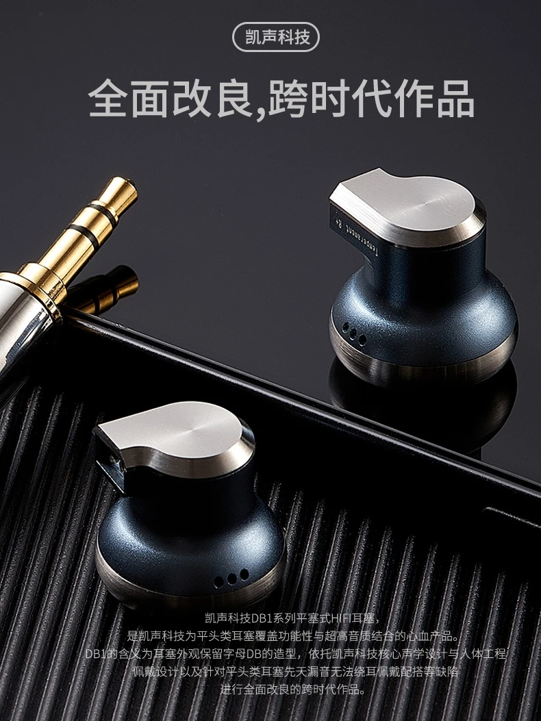HIFI Temperament db1 db1e replaceable wire Titanium alloy cavity HIFI flat head moving coil headphones 4