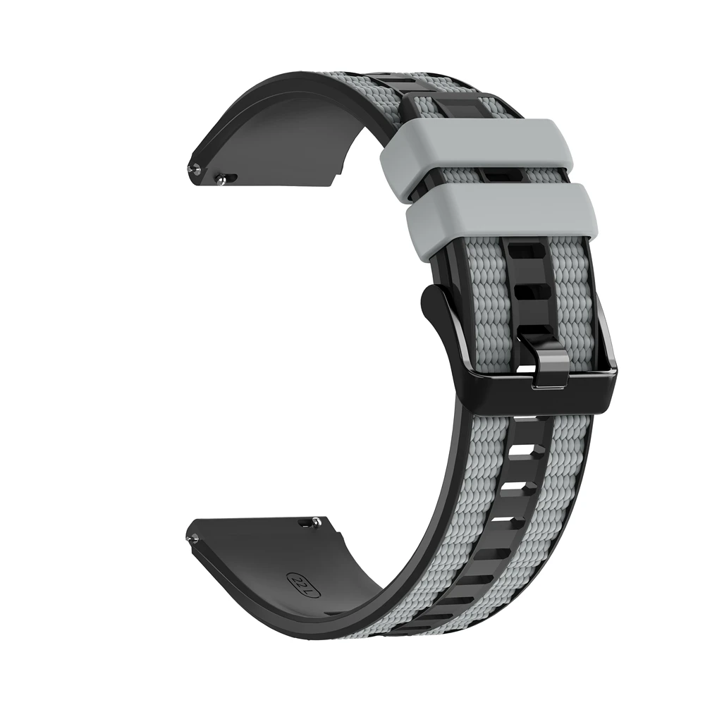 Colorful 22mm Silicone + Nylon Watch Strap - Vibrant Replacement Watchband Bracelet