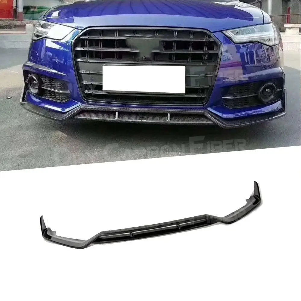 

Carbon Fiber Front Lip Spoiler For Audi A6 S6 C7.5 Sline 2016-2018 (not for A6 Standard ) K style Car Head Bumper Chin Guard