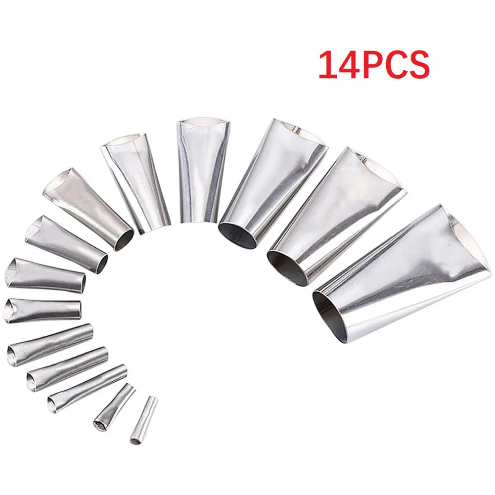 14pcs Caulking Nozzle Stainless Steel Caulk Nozzle Applicator Finisher Sealant Glue Tool Kitchen Bathroom Sink Sealant Finishing