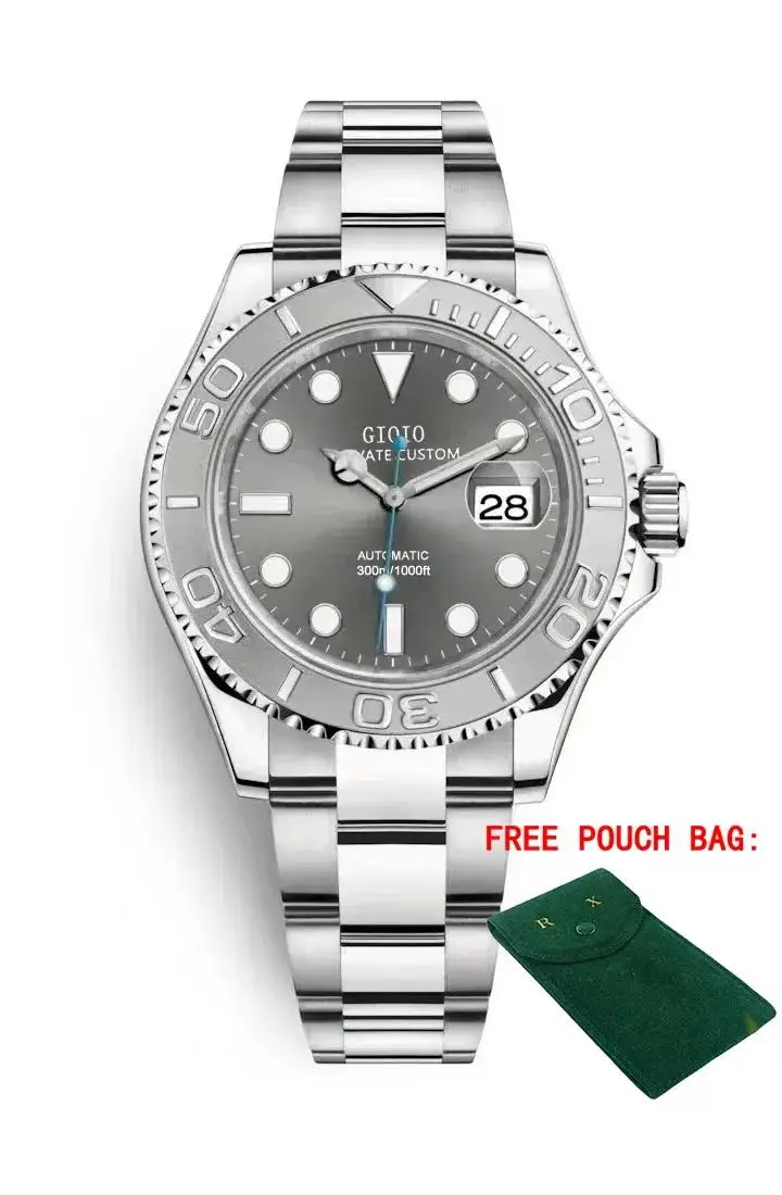

Luxury New Mens Automatic Watch Mechanical Black Blue Ceramic Stainless Steel Bracelet