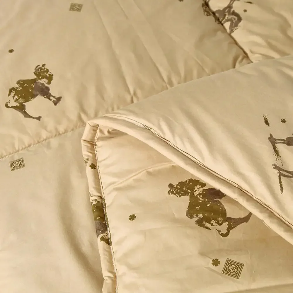 Svetanya Quilted Blanket Winter Quilt 100% Camel Hair Filler Single Double Queen King Size bed comforter
