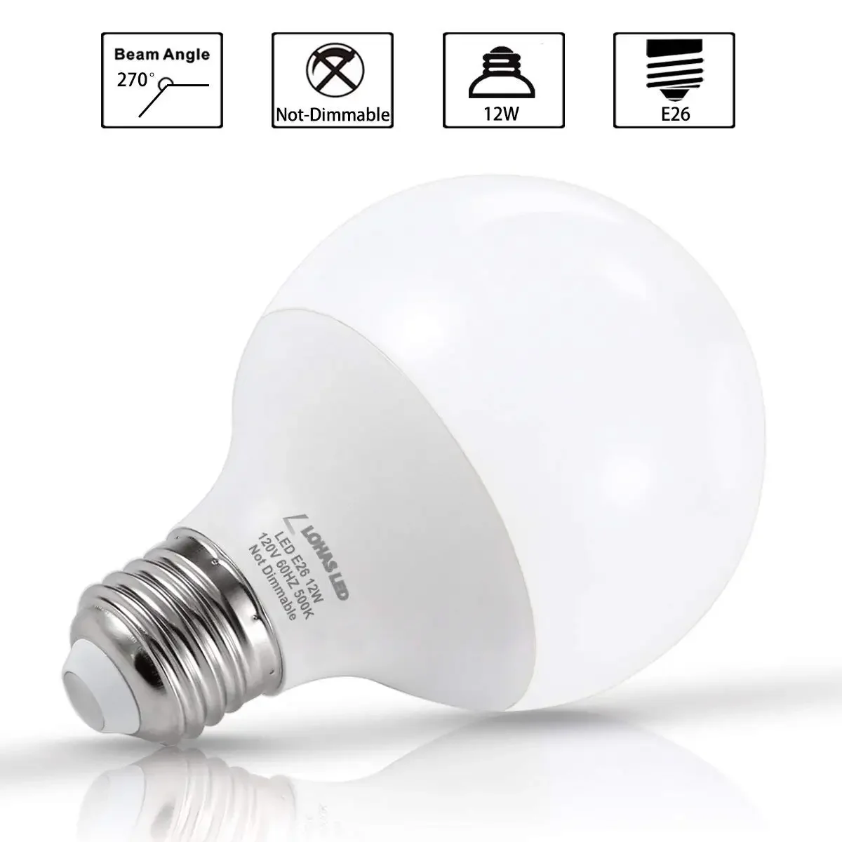 E27 Led Ampoules Lumière 5000k Équivalent 75 To100w À Incandescence G80  Halogène En Forme De Globe De Lampe À Vis 950 Lumens Vanité 4pack - Led  Ampoules Et Tubes - AliExpress