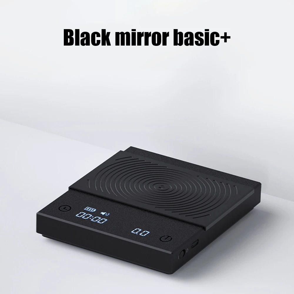 0.1g / 2kg 자동 타이머 에스프레소 주방 저울 디지털 USB 충전 블랙 미러 전자 커피 저울 주방 액세서리, 주방 가전기기 자동 타이머 포함