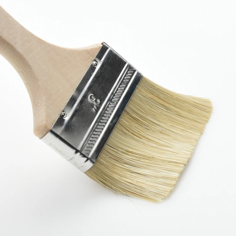 3Pcs Paint Brush Wooden Handle BBQ Brush 1/2/4/5/6 Inch Soft Hair Artist Painting Brushes for Wall and Furniture Paint Tool Set