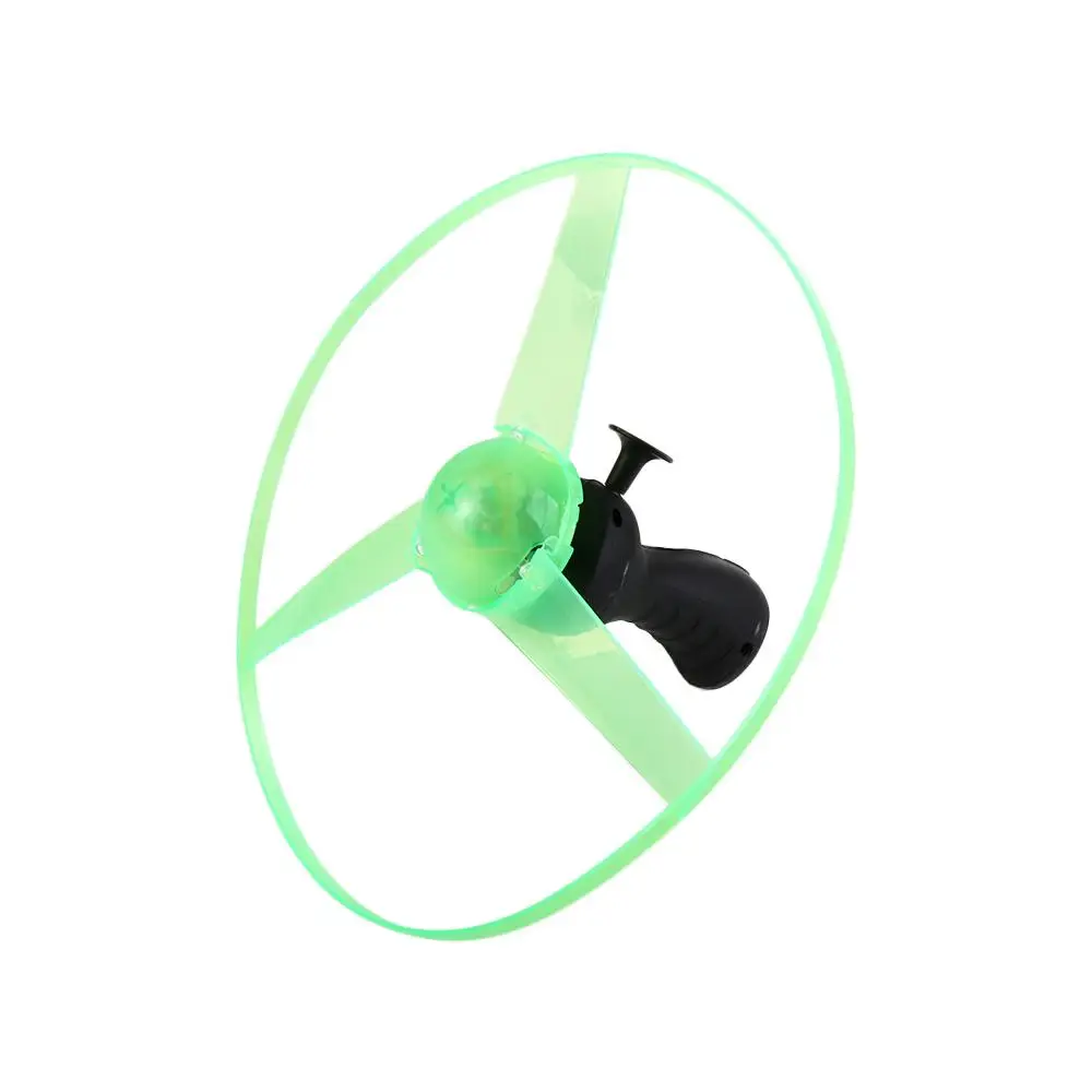 

Helicopter Toys Luminous Rope Flying Outdoor Toys Propeller Helicopter Toys LED Flying UFO Spinning Top Pull String Flying UFO