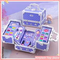 Kids Cosmetics Toy Set Washable Girl Makeup Toy Game Set Princess Christmas And New Year Gift Lipstick Eye Shadow Makeup Box Set 1