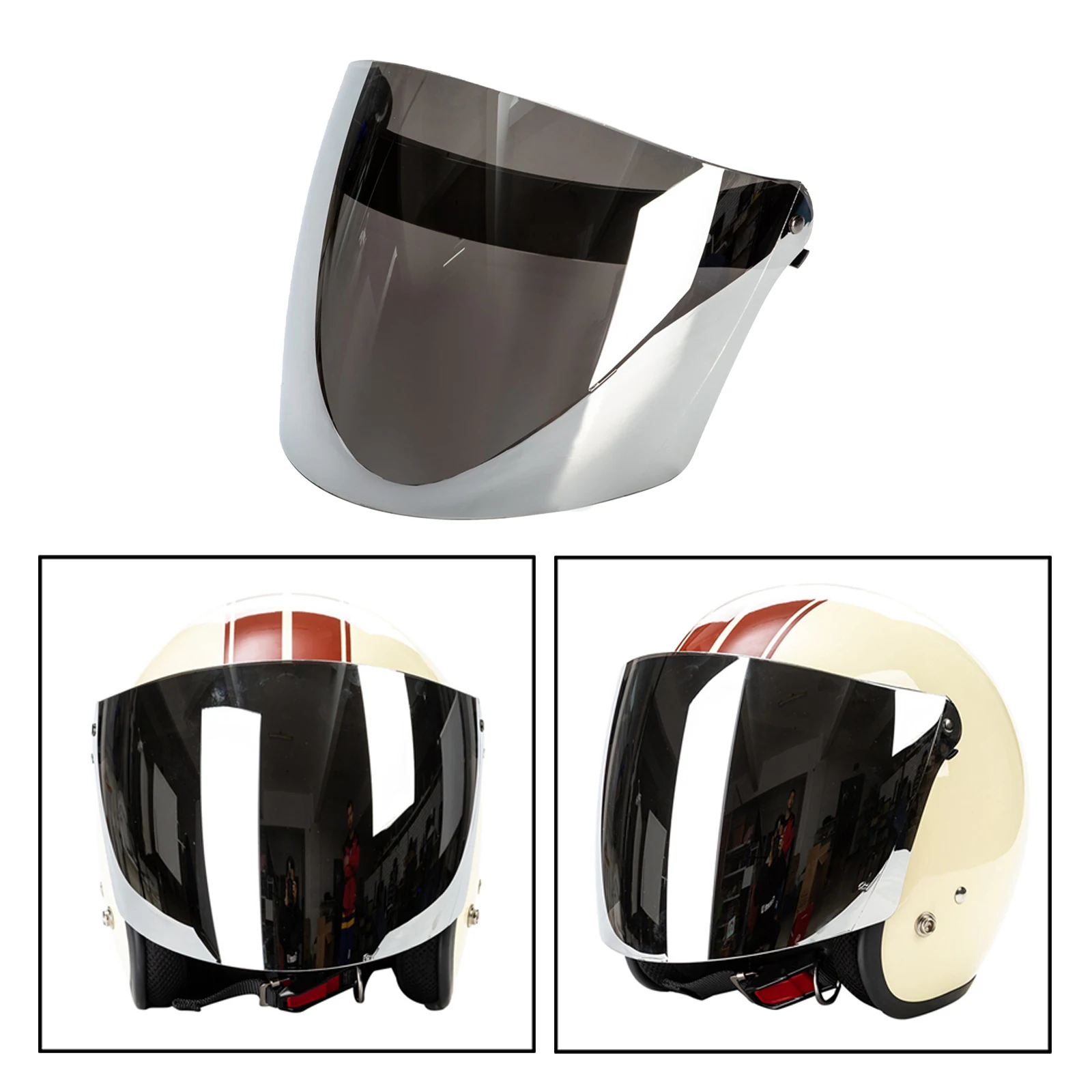 Retro Open Face Wind Shield Retro Snaps Helmet Visor Wind Shield