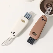 Cartoon Bear 3 in 1 Cleaning Brush Mini Multi-Functional Crevice Cleaning Brush Water Bottle Cleaning Tools for Bottle Cup