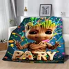 Marvel Cute Groot Printed Blanket Picnic Blankets Warm Blanket Soft and Comfortable Blanket Home Travel Birthday Gift 4