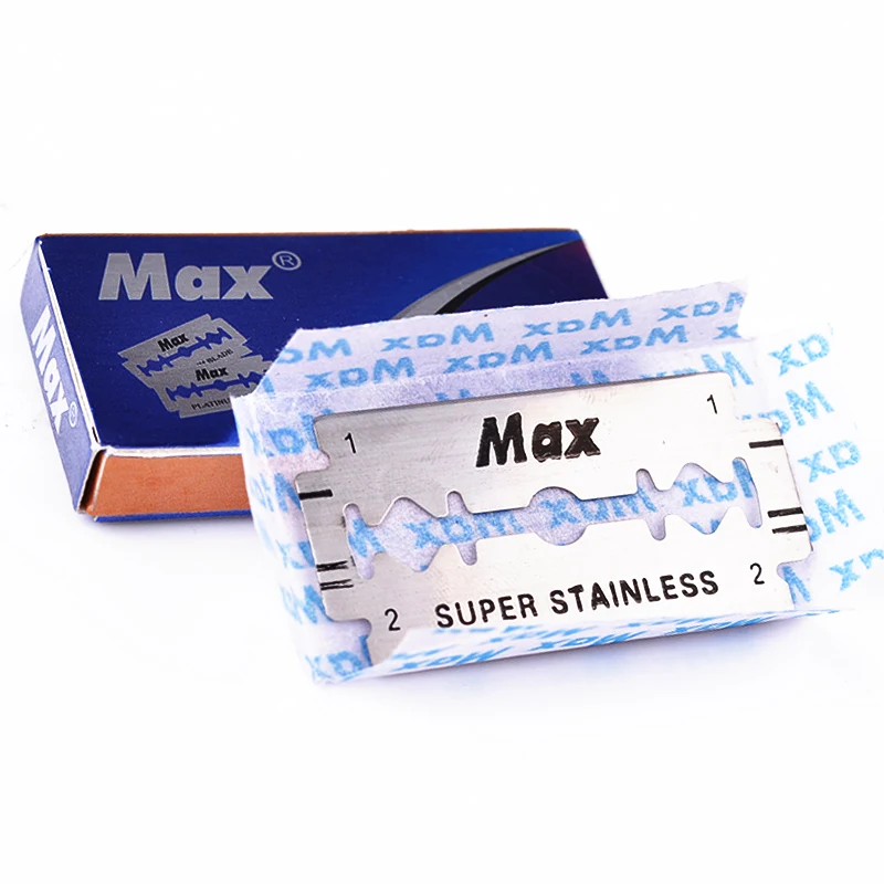 디스플레이 카드 100개 독일산 스테인리스 스틸 양날 면도날 플래티넘 코팅 안전 면도날 일회용 면도날