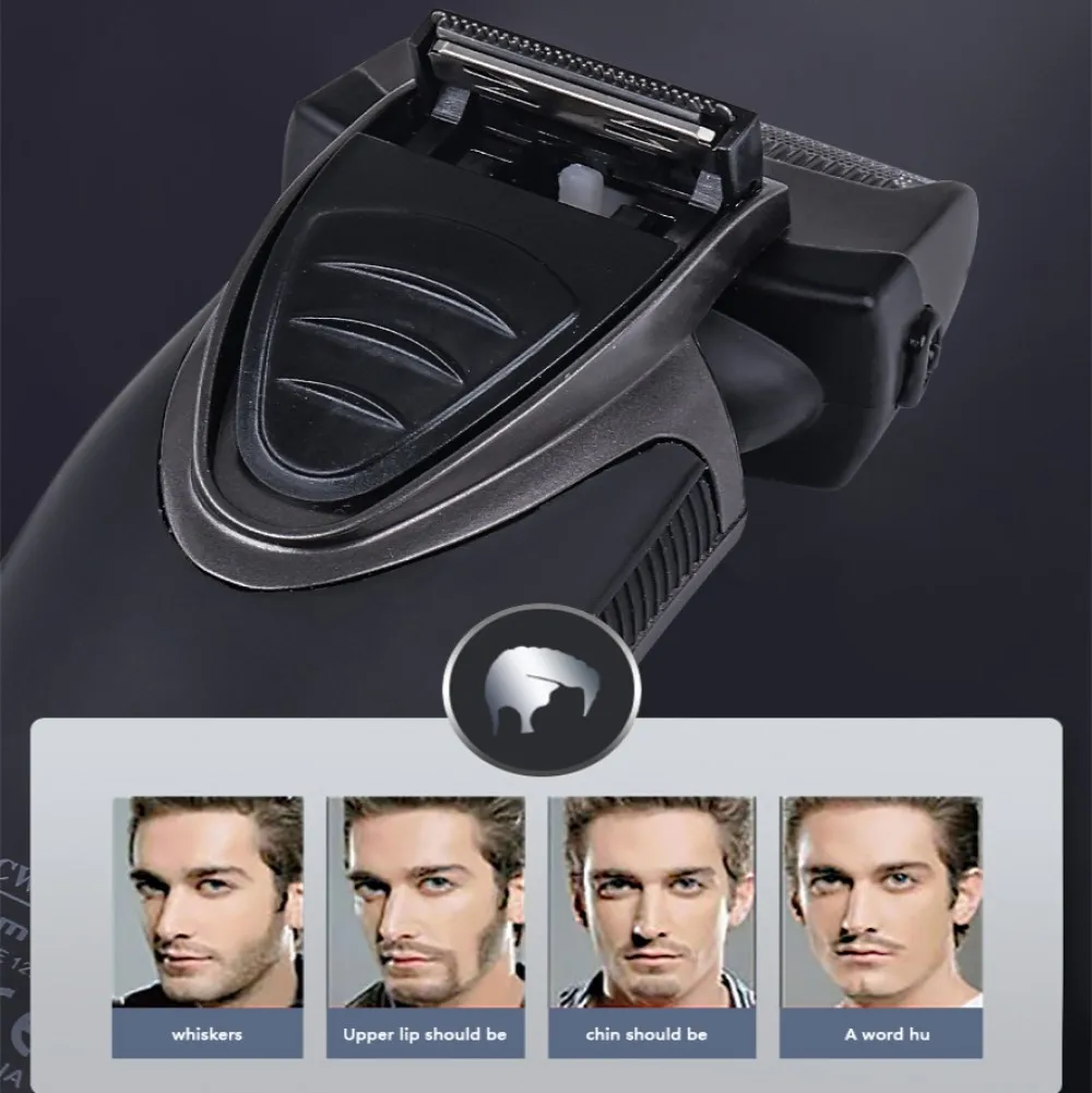 Kemei Original km-8009 Men's Electric Foil Shaver with 2 Spare Shaver Heads Rechargeable Cordless Shaver 5