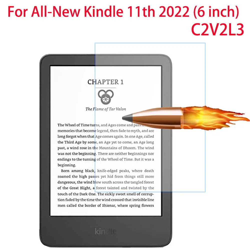 9 H Temperli Cam Ekran Koruyucu 2022 Kindle 11. Nesil C2V2L3 6 inç Tablet Koruyucu E-kitap Filmi Cam Koruma