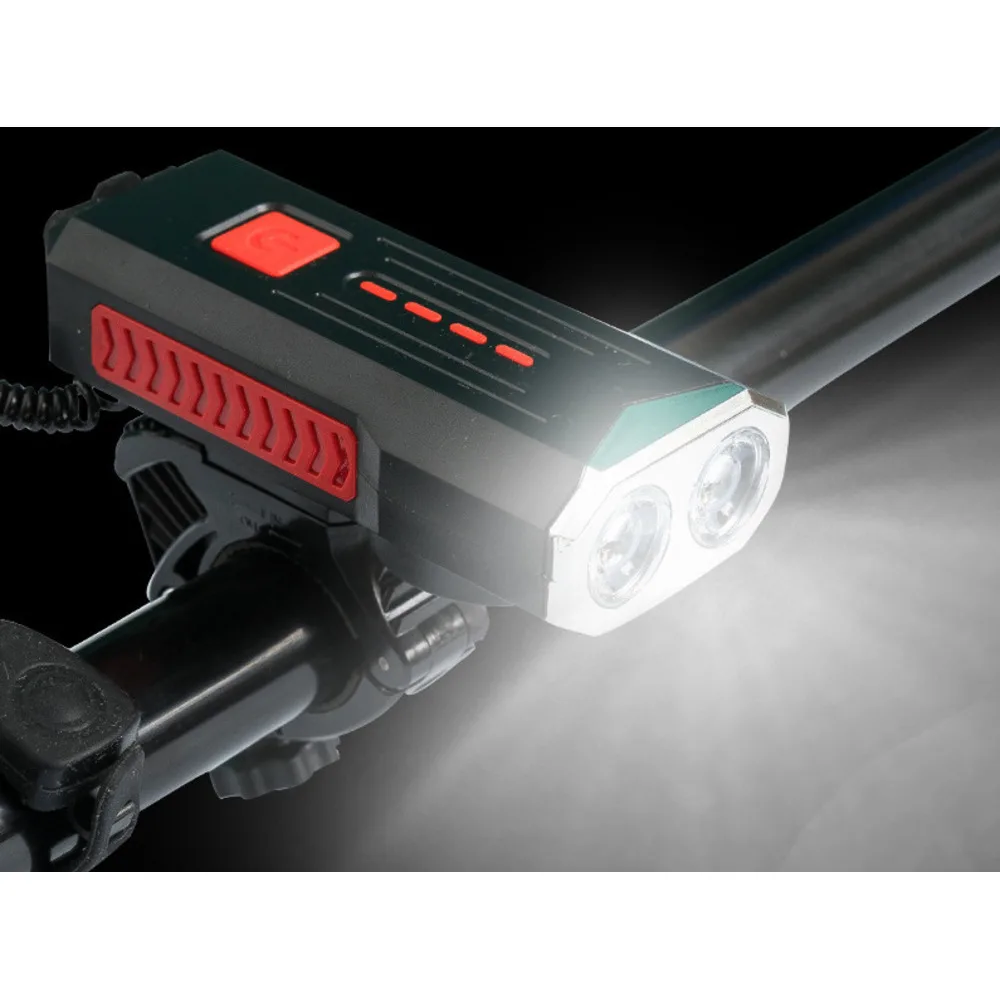 Bicycle mountain bike USb charging with horn power display headlight riding flashlight equipment_voghion.com