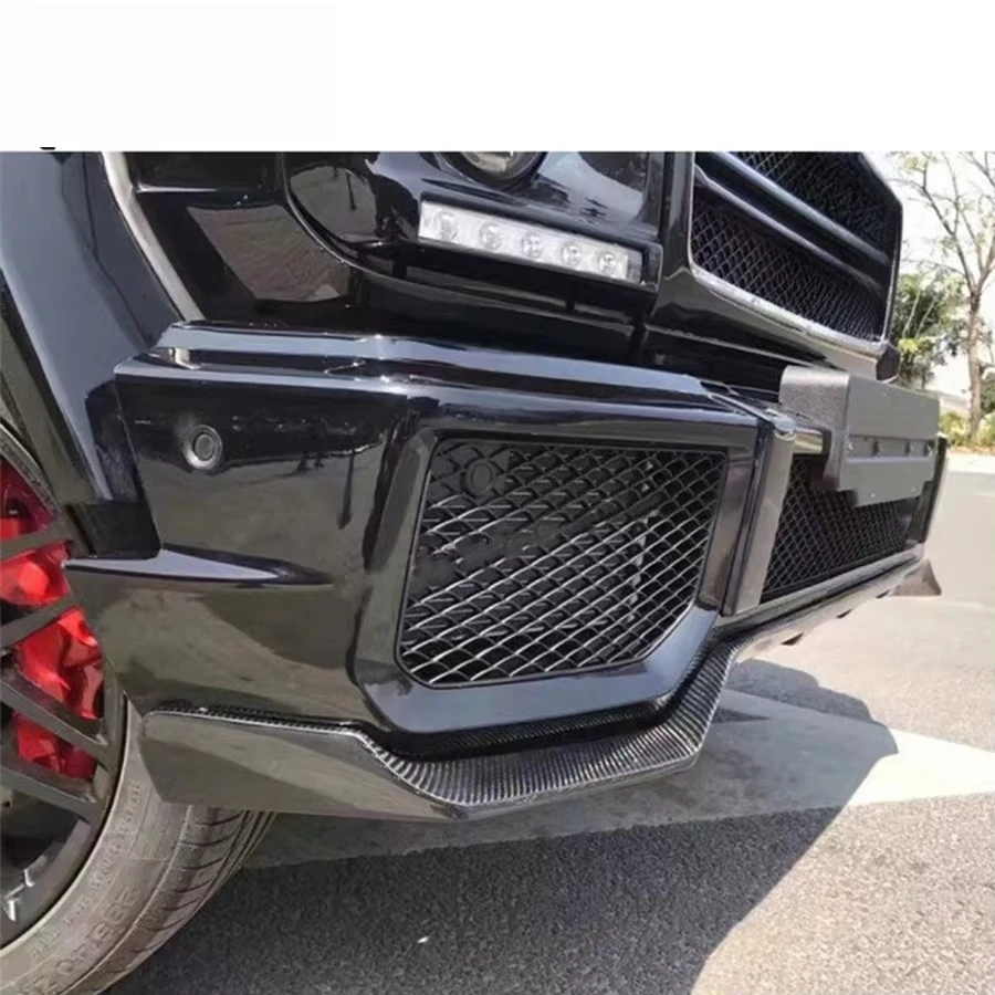 카본 파이버 G 클래스 W463 G63 M-스타일 자동차 프론트 립 및 디퓨저 전면 스포일러 액세서리