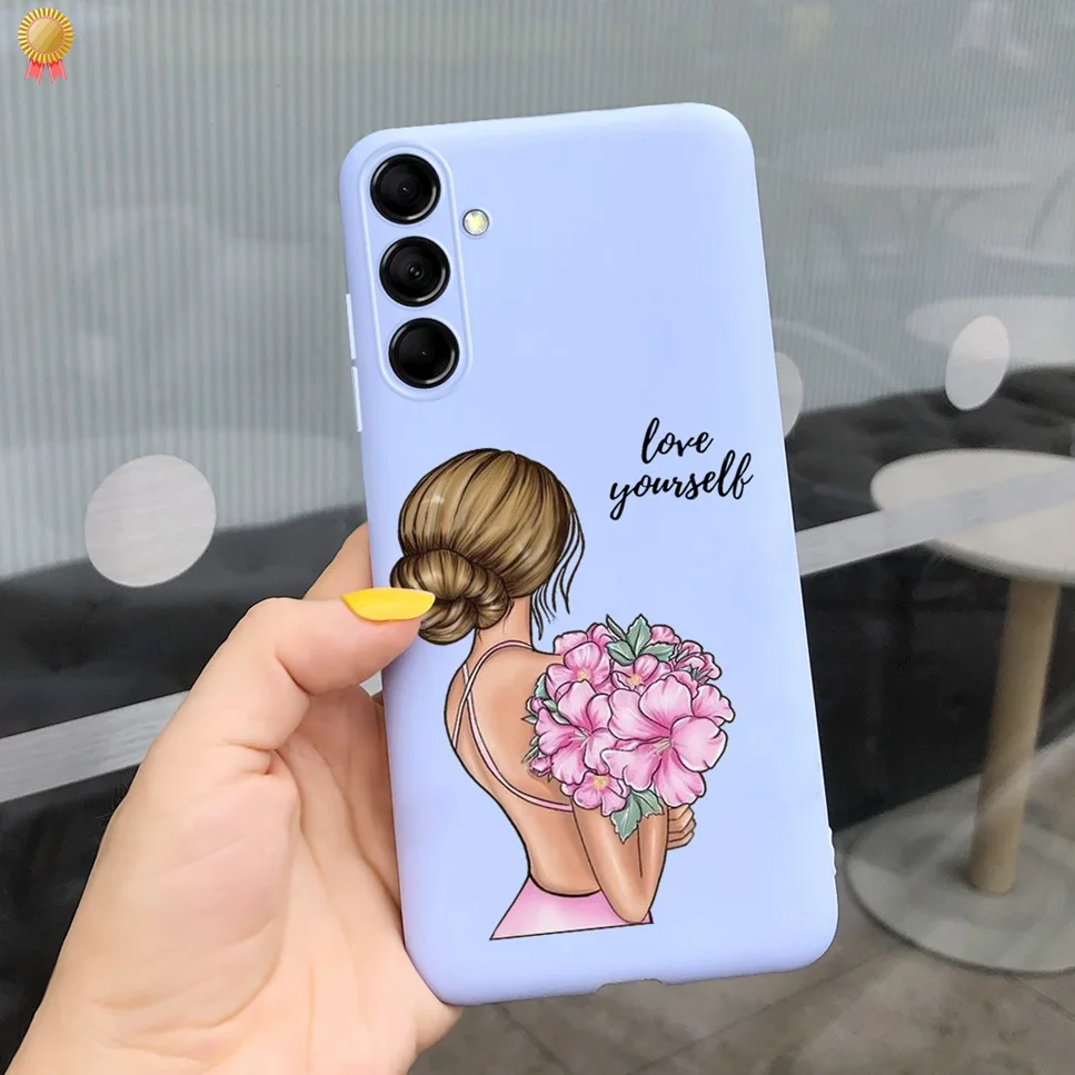 For Samsung F54 5G Cases Cute Cartoon Shockproof Black Pink Silicone For Samsung Galaxy F54 F54 5G Phone Case Bumper Funda