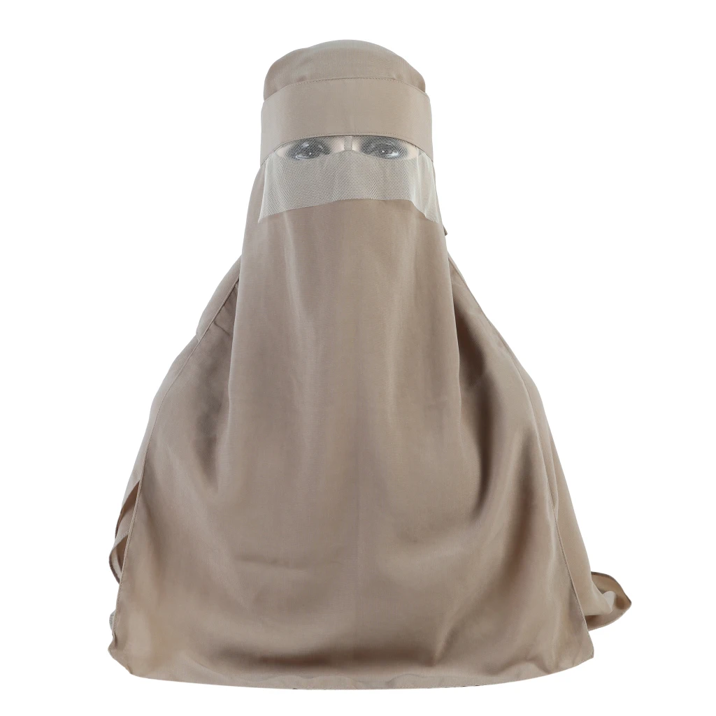 Muslim Headwear Head Scarf Hijab Headscarf Female Head Wraps H225 Three Layers Chiffon Fabric Niqab Tie back Face Cover Muslim Hijab Scarf Headscarf only Black Color Turban Cap Bonnet