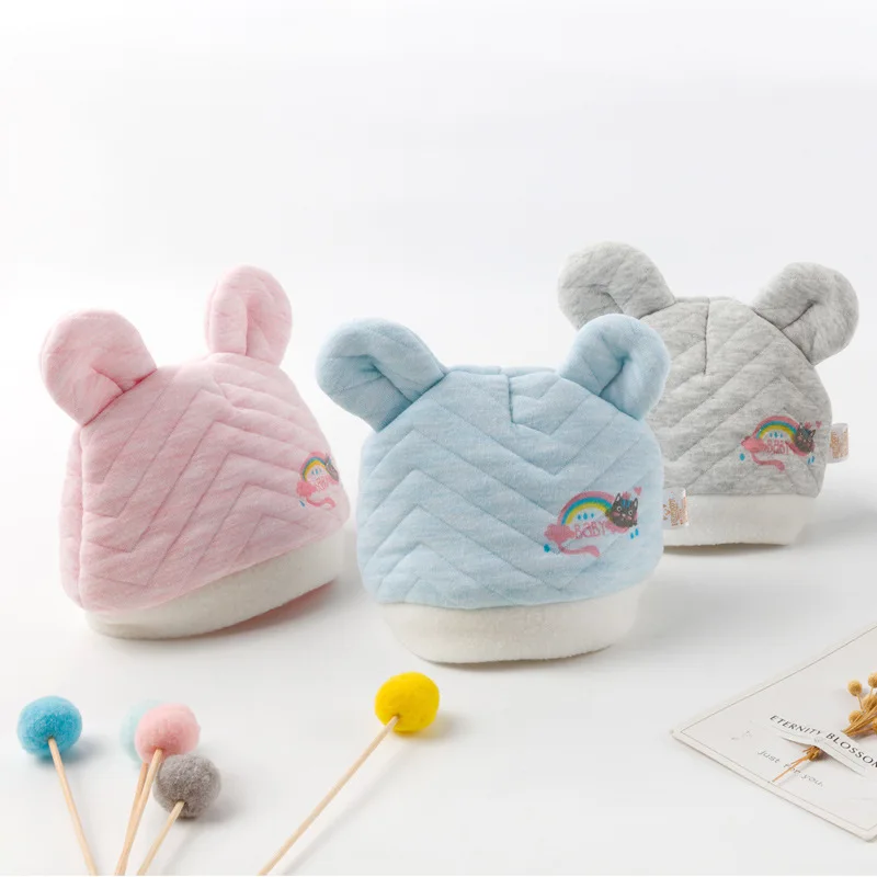 

3 Pack High Quality Cotton Soft Warm and Comfortable Winter Newborn Hats Baby Caps