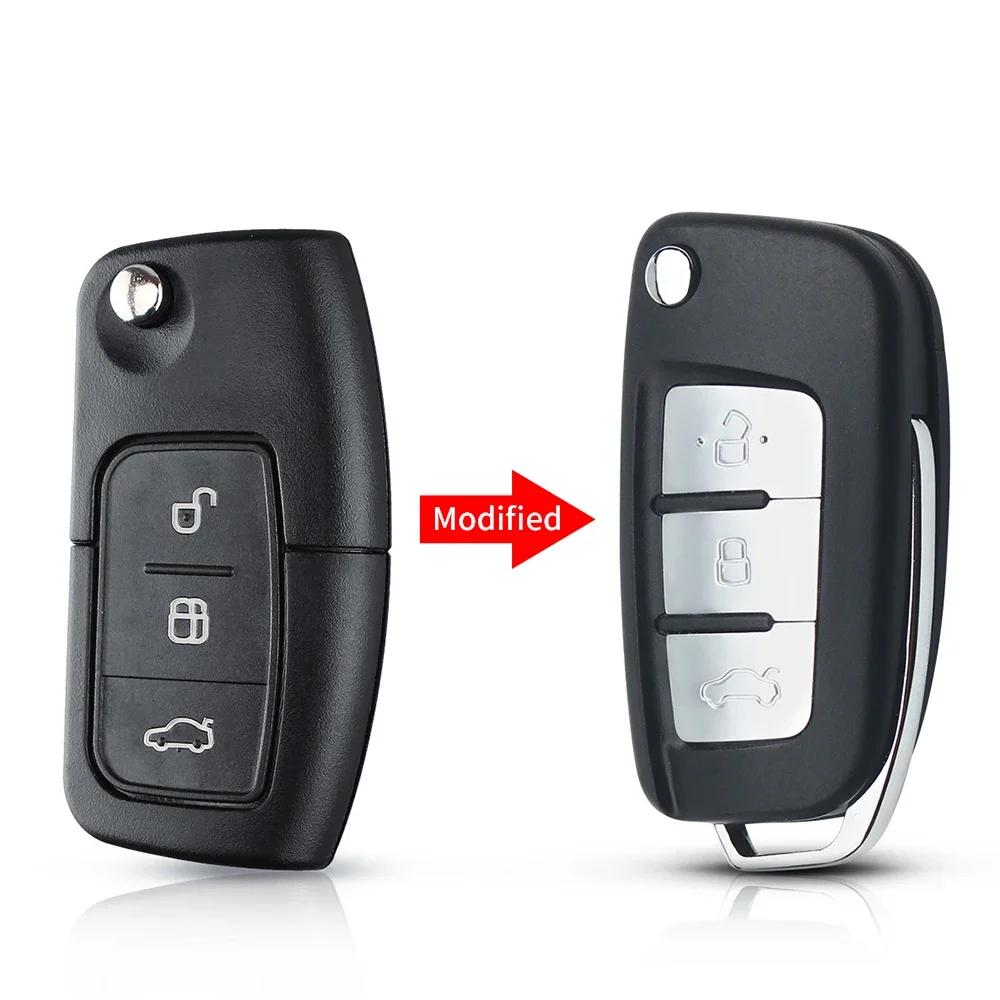 KEYYOU 3 Buttons Modified Flip Folding Remote Control Car Key Shell key case car remote key car key car key shell key shell For Ford Focus 2 3 Mondeo Fiesta Galaxy C-MAX Key Fob Case