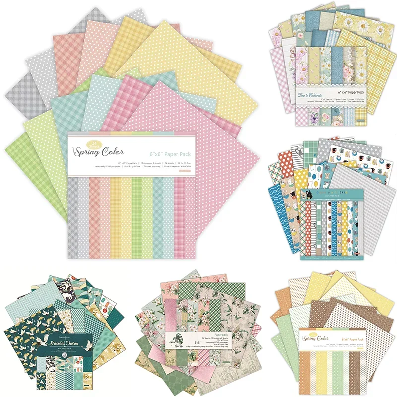Scrapbook Materials 12 Pcs Handbook Background Simple Dazzling Series DIY Scrapbook Card Making Materials
