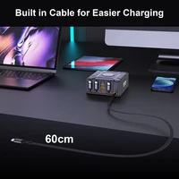 550W 7-in-1 Charging Station with 100W Retractable USB C Cable GaN Fast Charger for MacBook Pro iPhone 17 Samsung Laptop Tablet 5